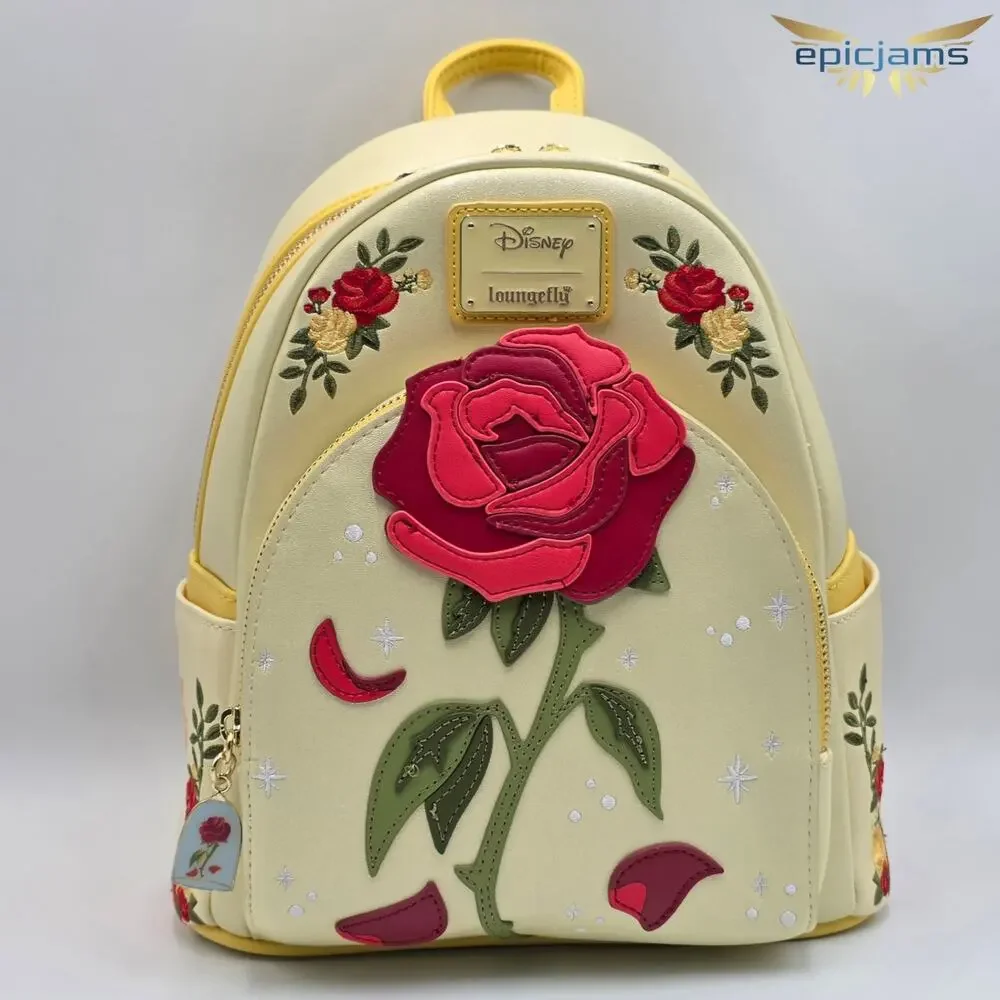 enchanted rose mini backpack Loungefly Disney Beauty And The Beast Belle Roses Adjustable back straps ensure a comfortable fit and keep you hands free while youre on the go. Loungefly Disney Beauty and the